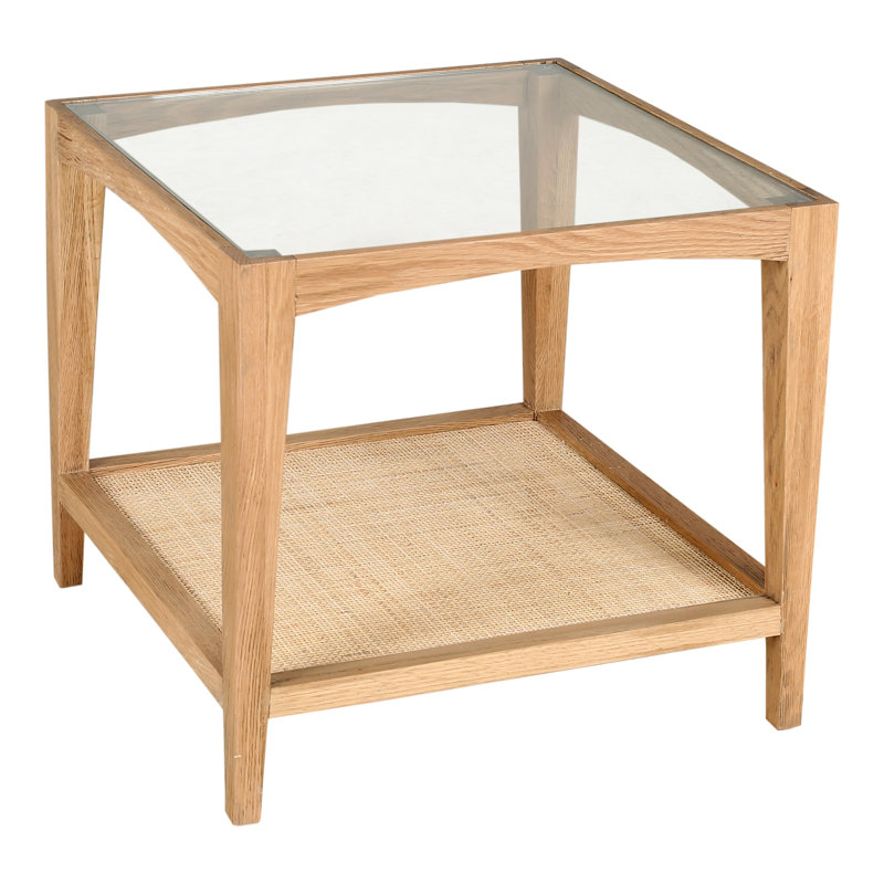 Broderick Glass End Table with Storage