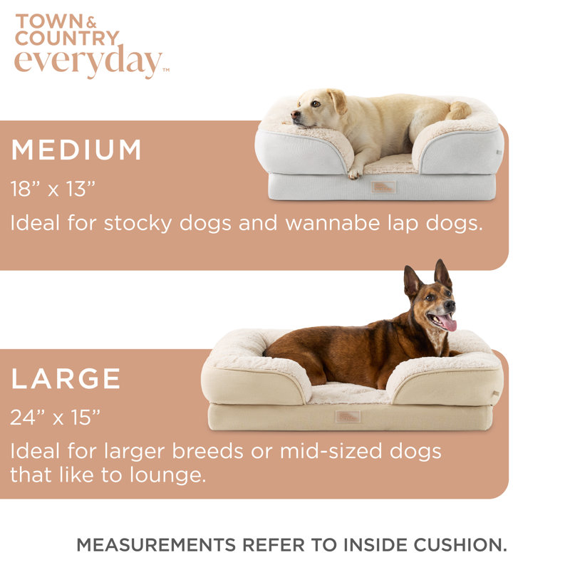 Large Blue Bolster Sofa Pet Bed with Soft Interior
