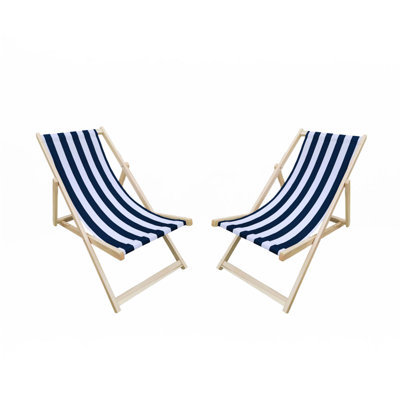 Folding Populus Wood Sling Chair,Lounge Chair-2PC