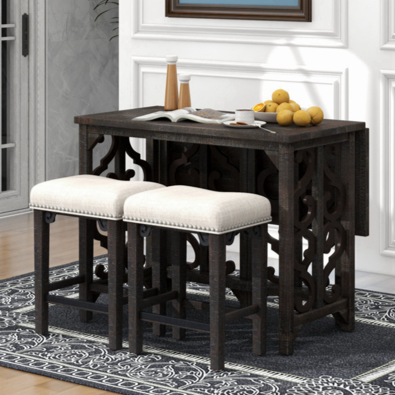 Ensemble de salle à manger, ensemble de table et ensemble de salle à manger Edmundson L 43,7 po x l 43,7 po, Espresso