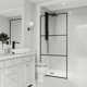 Divide 34" W x 74" H Fixed Framed Shower Screen with 3/8" Striped Glass
