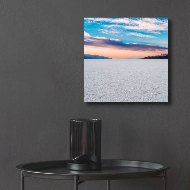 «Vallée de la mort - appartements de sel - Badwater Basin» par Epic Portfolio, art mural en verre acrylique, 12 po x 12 po