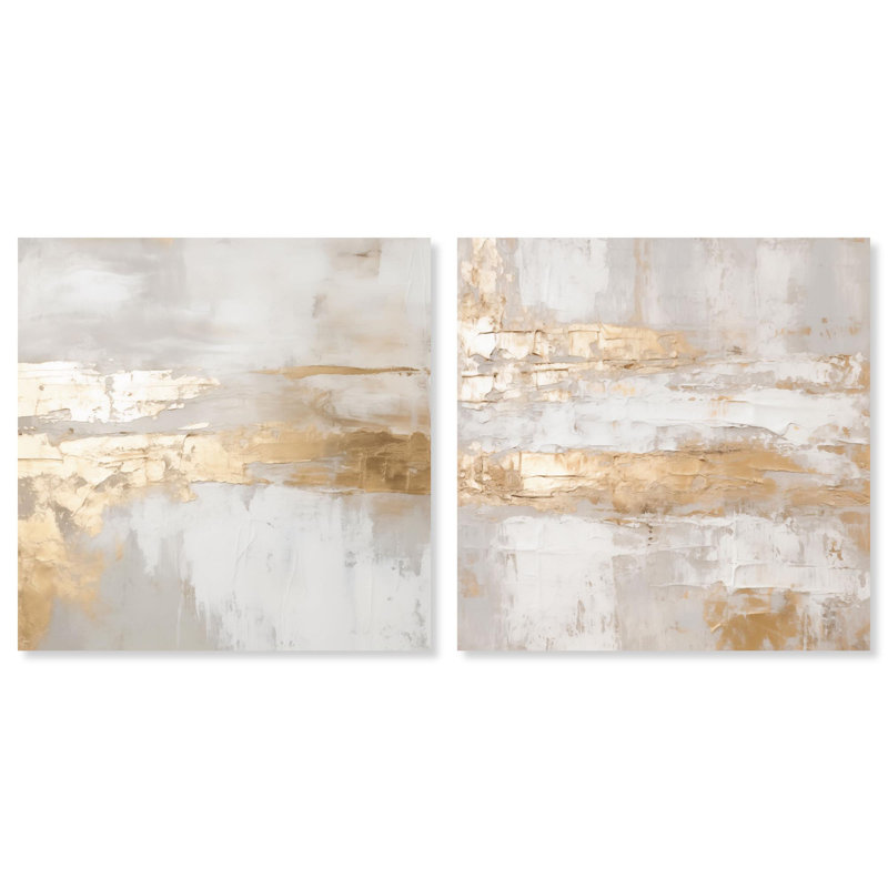 «Golden Luxe Room Room», ensemble de 2 impressions sur toile par , Toile tendue, Ne s’applique pas, H 12 po x l 12 po