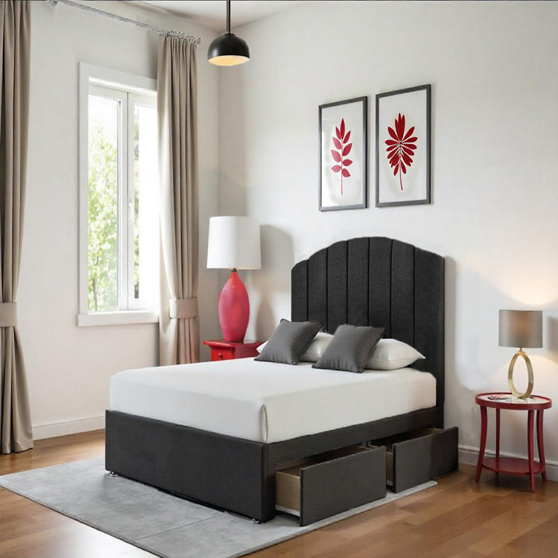 Upholstered Divan Bed with Mattress, Small Double (4')