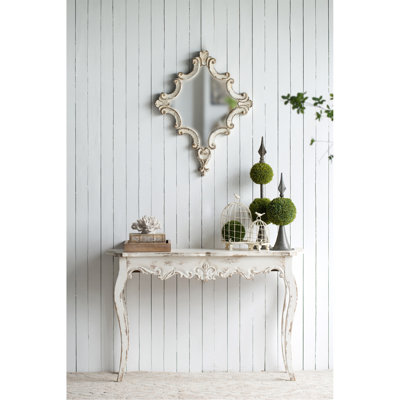 Console 46 po x 16,5 po x 30 po Slimline Whitewash, pour couloir, salon, chambre à coucher