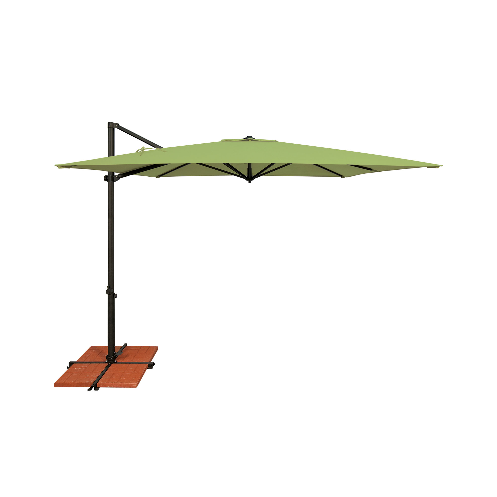 Cora 103.2" Square Cantilever Umbrella, Black, Canvas Ginkgo Sunbrella® Canvas