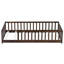 Lit plateforme simple en bois massif pour enfants avec transition pour lit de tout-petit et clôture-675175308