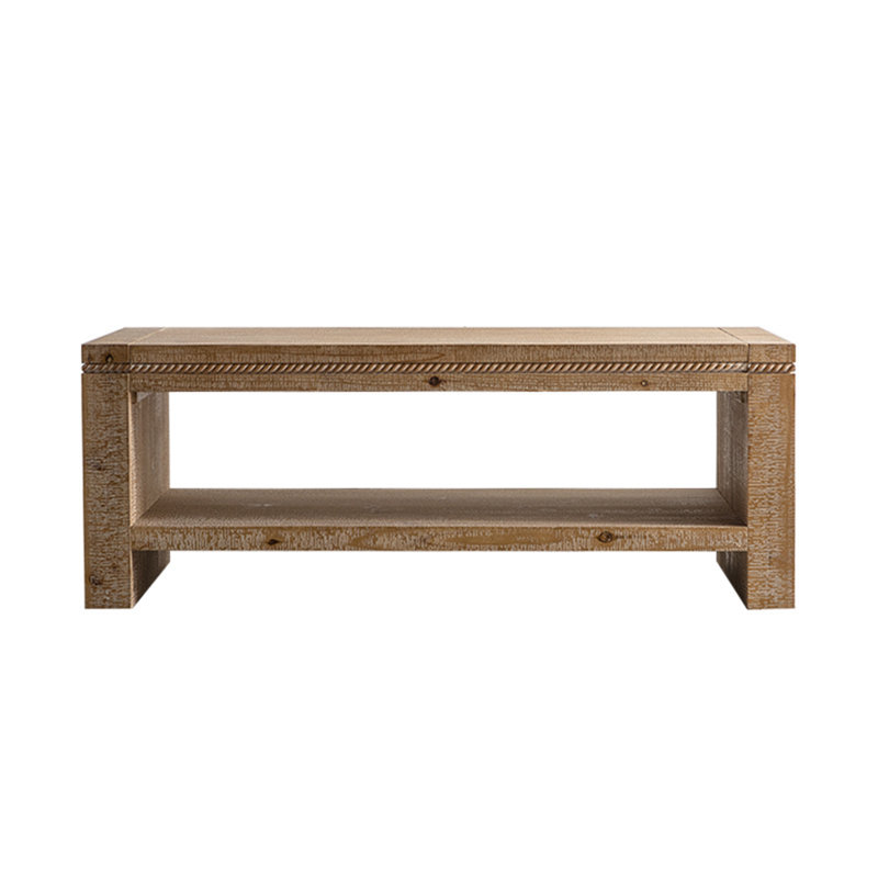47.24" Rustic 2-Tier Rectangle Coffee Table