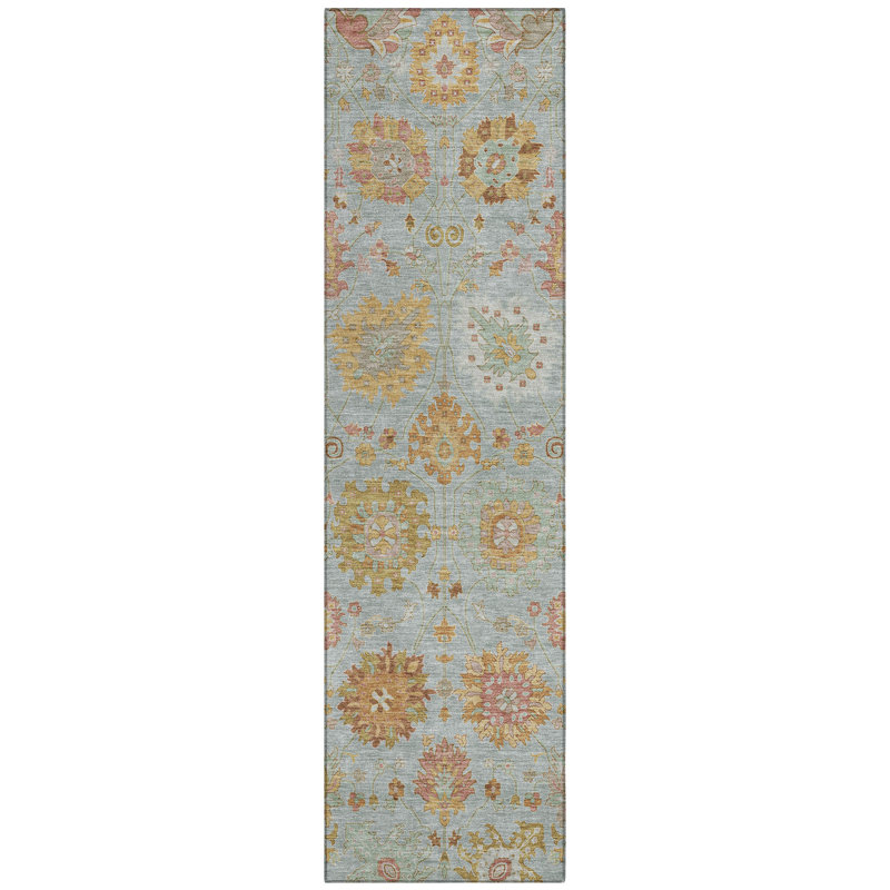 Machine Washable Indoor/Outdoor Chantille ACN2289 Damask Rug, Runner 2'3" x 7'6"