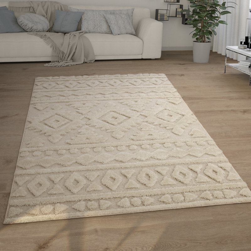 Rectangular Argyle Moroccan Shag Area Rug, Rectangle 160 x 220cm