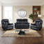 Ensemble de salon inclinable électrique en cuir synthétique 3 pièces avec causeuse et fauteuil inclinable-2113558909