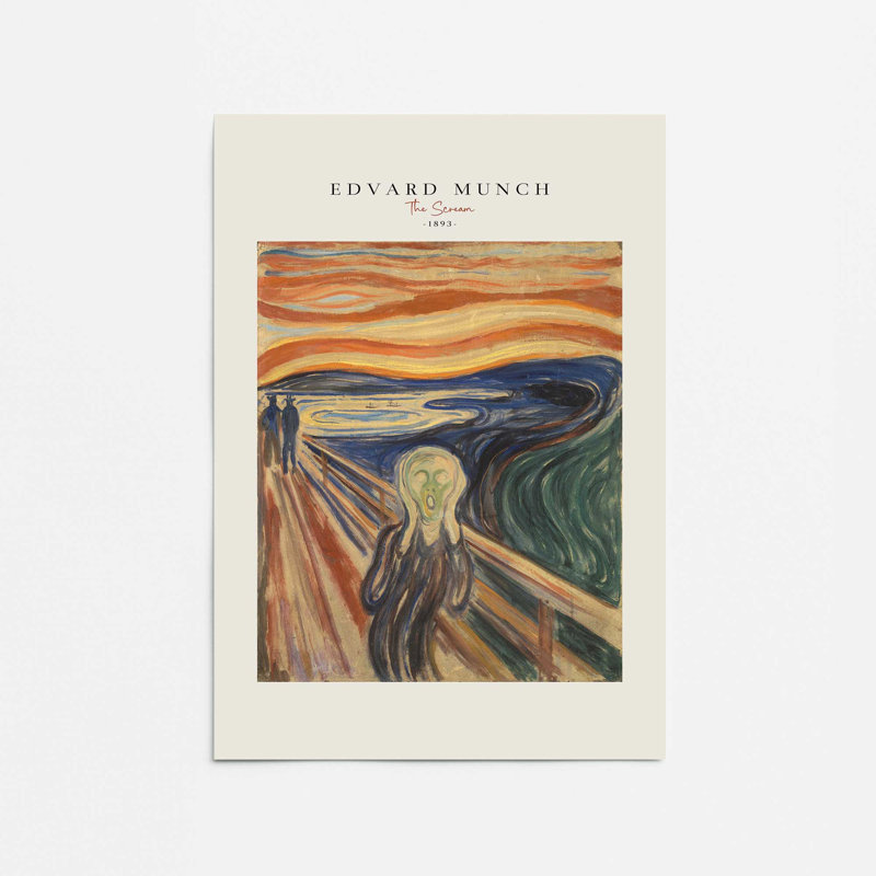 The Scream par Edvard Munch v2 Ships Rolled, H 10 po x l 8 po x P 0,1 po, Impression sans cadre, Ne s’applique pas