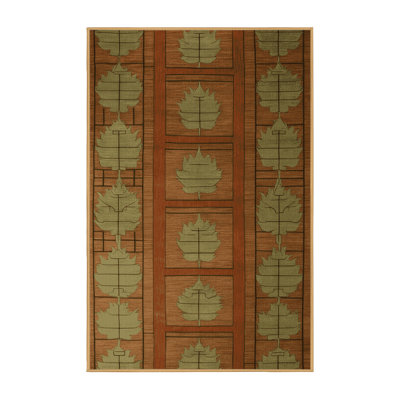 Machine Washable Art Deco Brown Area Rug