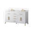 Meuble-lavabo double autoportant 60,25 po Maddison avec plateau en pierre reconstituée-539678327