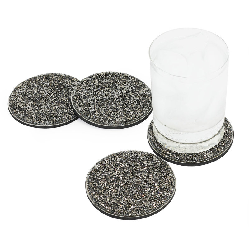 Ensemble de sous-verres lumineux, Noir, noir, noir, noir