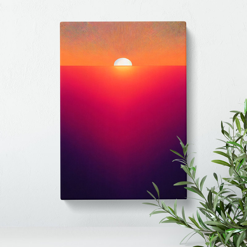 Beguiling Abstract Sunset - Wall Art, Wrapped Canvas, 50cm H x 35cm W x 3cm D, No Matte