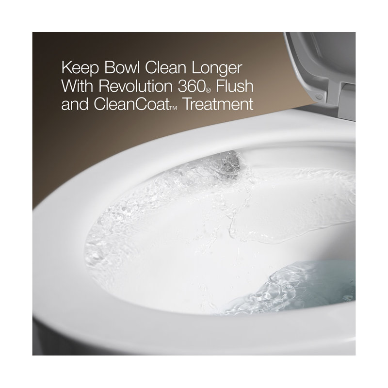 Corbelle Tall Two-Piece Elongated Toilet With Skirted Trapway 1.28 Gpf, Black, Left