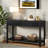 Modern Console Table With Striped Design, 2 Drawers And 2-tier Design-902743295