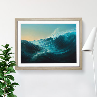 XH1022-6322X Moving Ocean Wave 1 Piece Single Picture Frame Wall Art
