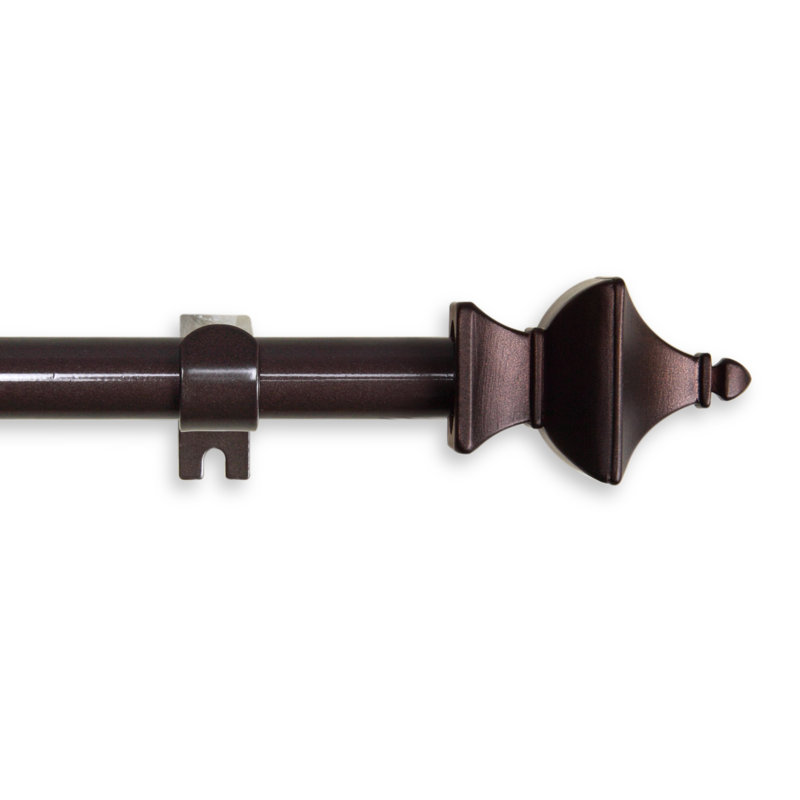 Tringle à rideaux simple Acropolis, l 84 po à 120 po, Cacao