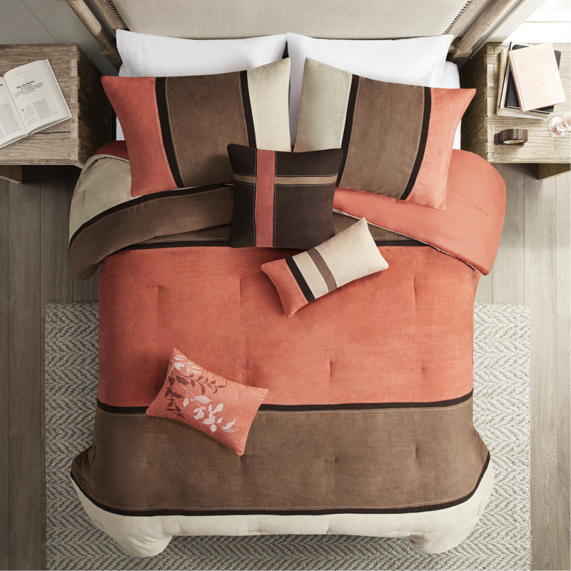 Literie en simili suède - Rembourrage de style corail 7 pièces