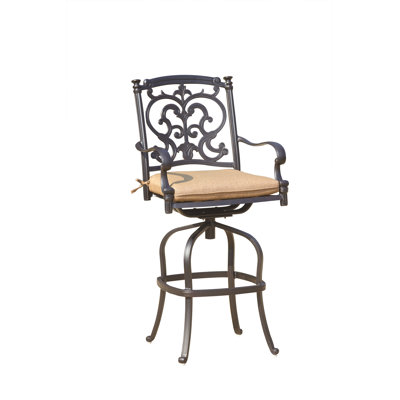 Anhar Swivel 29" Patio Bar Stool with Cushion