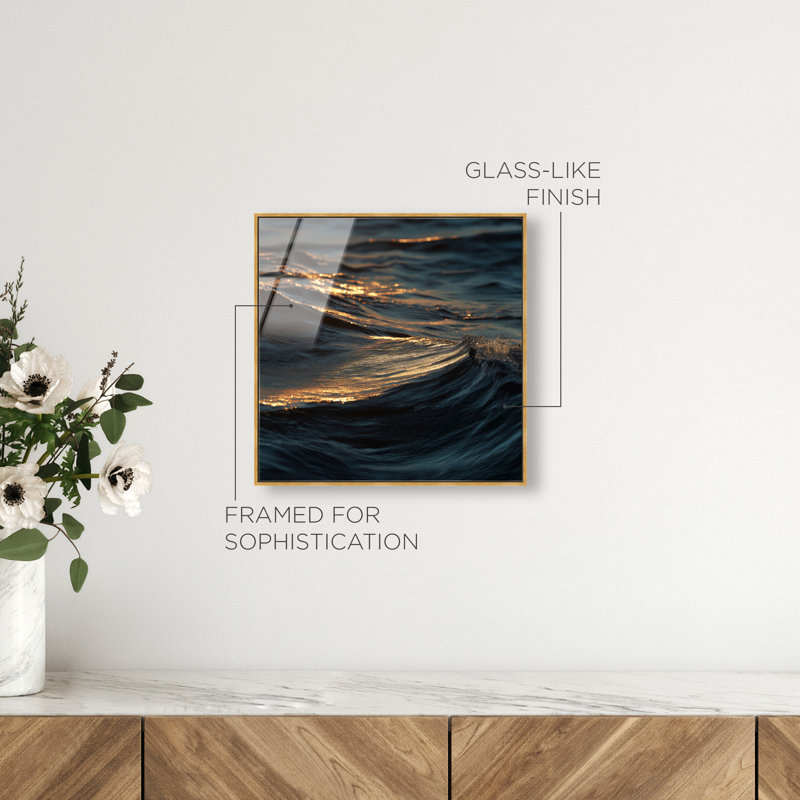 Sunset Sea I Print by Oliver Gal, 25" H x 25" W, Gold Floater Frame