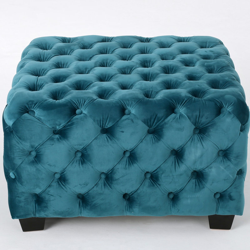 Velours bleu sarcelle avec capitonnage chic et minimaliste