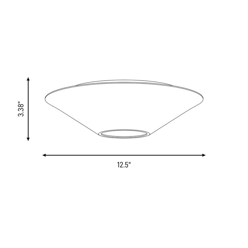 Bergen 1 - Light Flush Mount, Midnight Black, 3.375" H x 12.5" W x 12.5" D, Sandblast Inside/Clear Outside