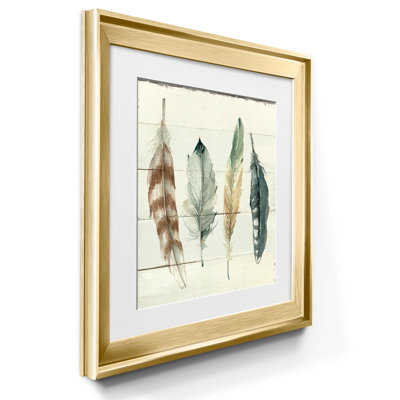 Shiplap Feathers I - Ensemble de 2 reproductions d'art