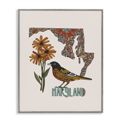 Art floral giclée par Maryland State par Valentina Harper