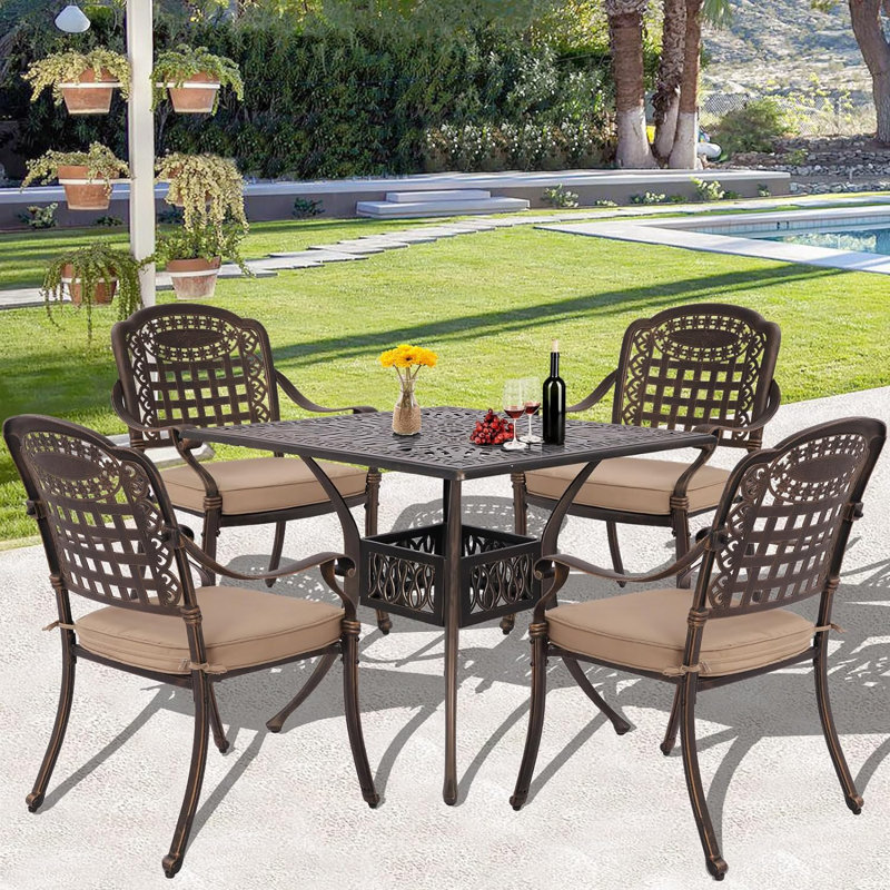 Ensemble repas d'extérieur carré L 35,4 po Ashanique