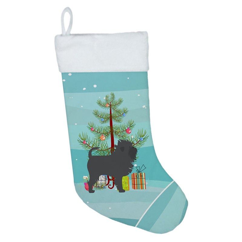 Chaussette de noël joyeux de noël, Affenpinscher gris