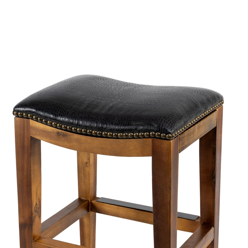 Tabouret de bar Saddle - crocodile noir
