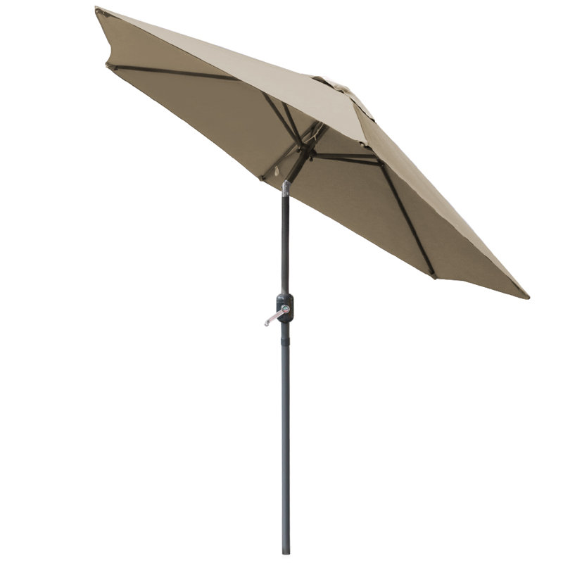 Angalina Traditional Parasol, Brown/Taupe, 220cm H x 250cm W x 250cm D