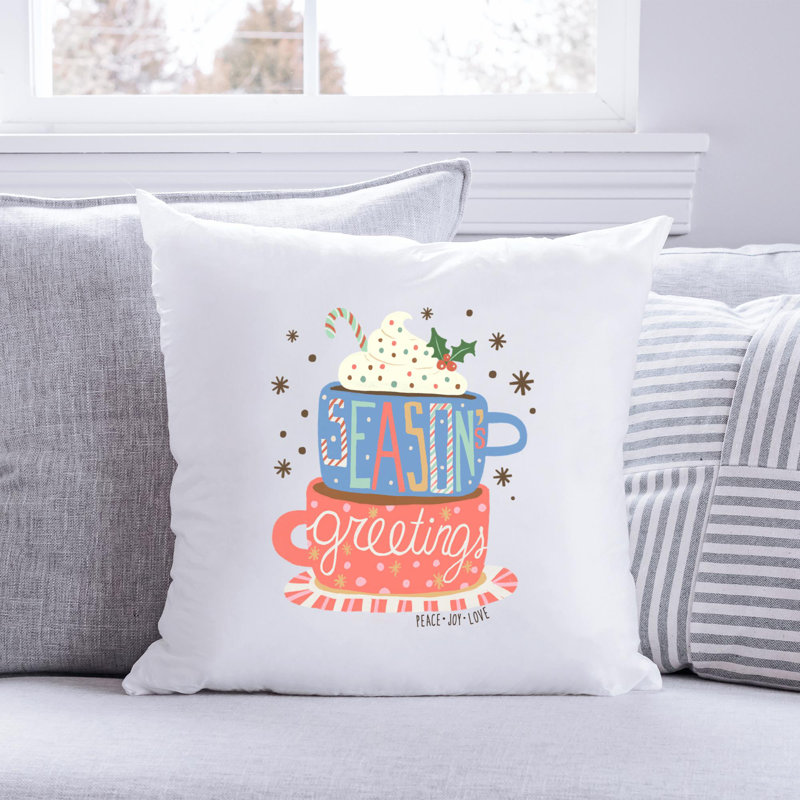 Coussin décoratif en polyester Christmas illustration_1, 20 po x 20 po
