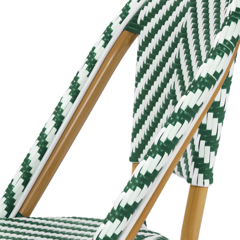 Chaise d'appoint Correll, Vert/blanc
