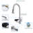 3-in-1 Kitchen Faucet with Press-Type Glass Rinser, High-Arc Pull-Down Sprayer Faucet, 3 Function Spray Mode, Brushed Nickel Finish, for Modern Kitchen Sink-124871851
