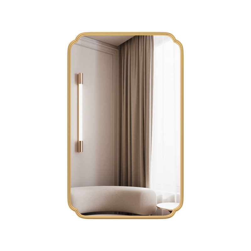 Marleth Modern Rectangular Bathroom Vanity Mirrors Mounted Wall Mirror High-Strength Tempered Glass, Gold, 55" x 36"