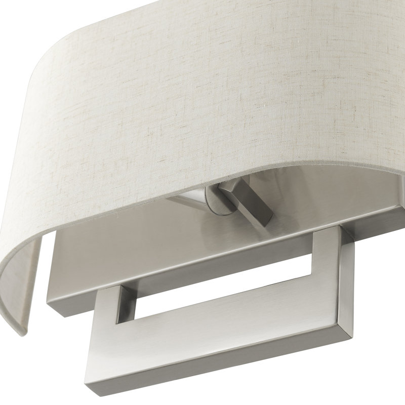 Applique murale en acier Rakhee, Nickel brossé, Beige, H 9 po x l 13 po x P 3,95 po