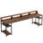 Two - Person Desk With Monitor Stand, 78.74" Long Double Computer Office Desk With Storage Shelves, Large Gaming, Study And Writing Table Workstation For Home Office (Rustic Brown)-1908026538