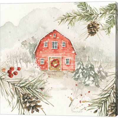 «Poinsettia Village III» par Lisa Audit - peinture sur toile tendue