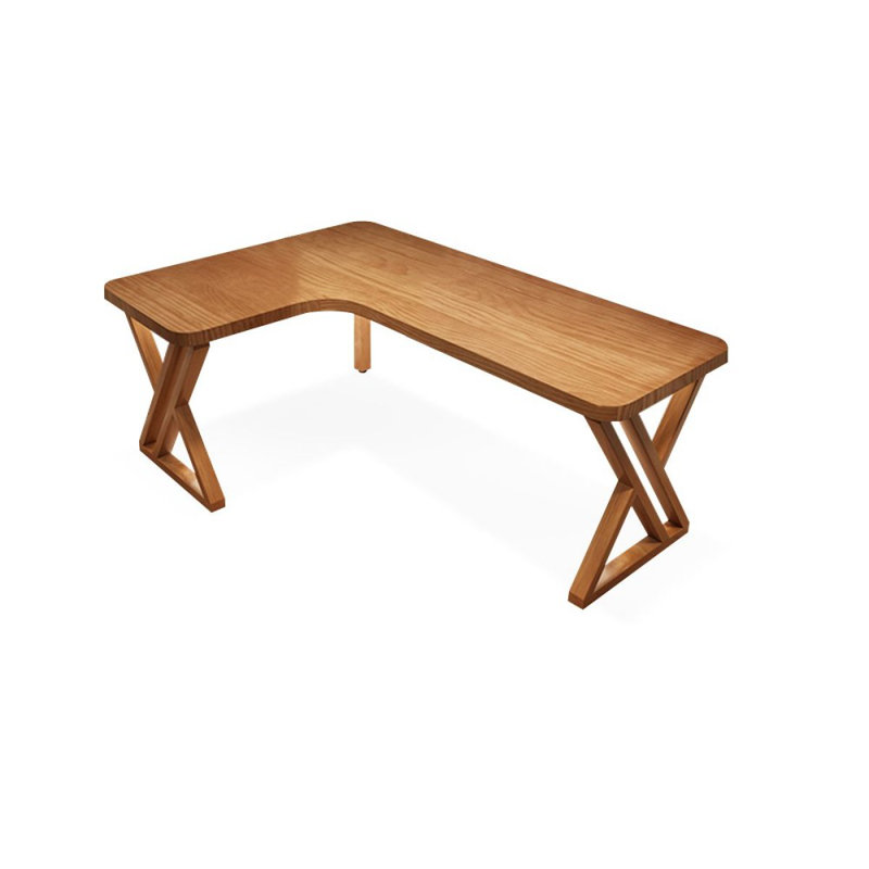 Bureaux en bois massif en L noyer, Retour à gauche, H 29,53 po x l 62,99 po x P 39,37 po