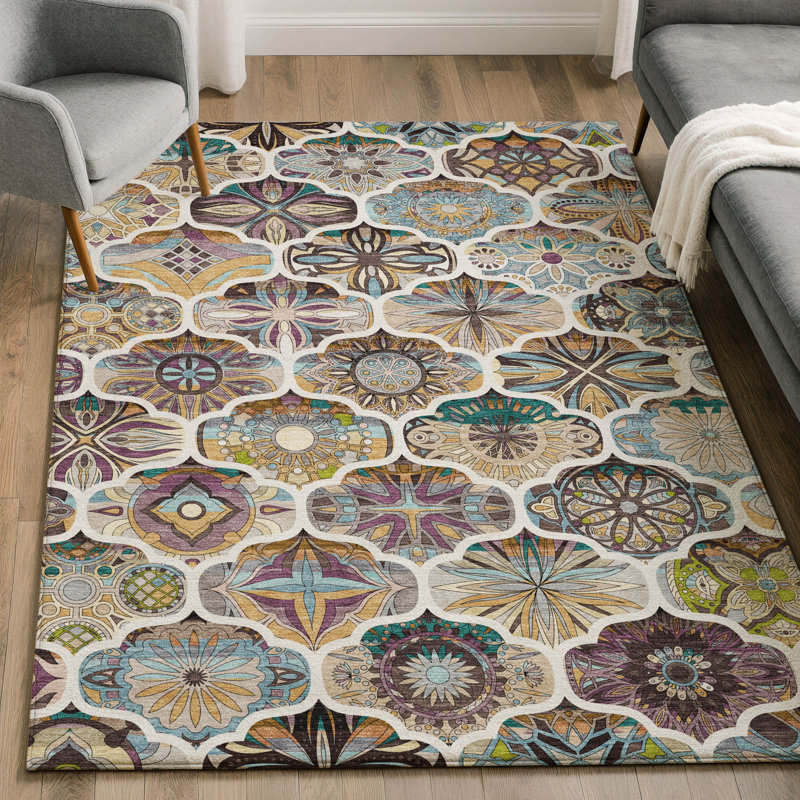 Tapis de qualité supérieure lavable à la machine Mayfield AMF2257, Beige, 2 pi 6 po x 3 pi 10 po
