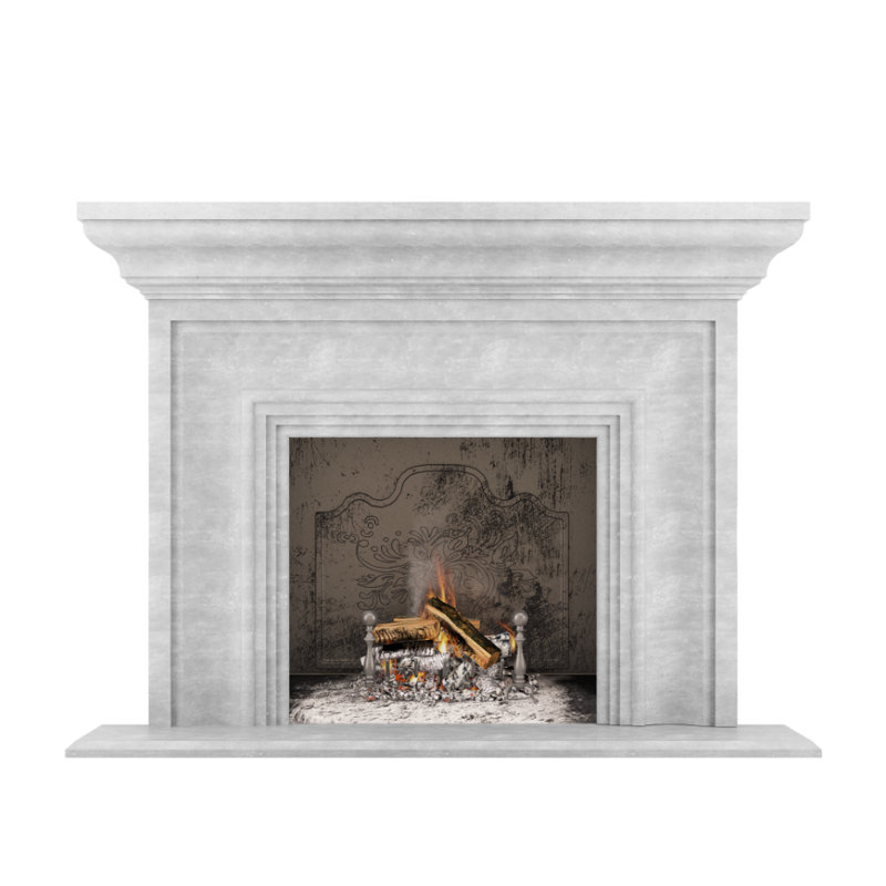 Grand Verona Fireplace Surround, Travertine Gray