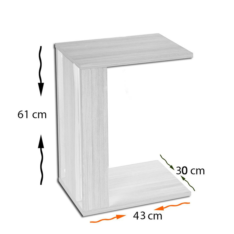 Table d'appoint Rathnait, 11,8 po x 24,0 po x 16,9 po | 100% panneau de particules enduit de mélamine, épaisseur: 0,7 pouce | Conception élégante de couleur unie, parfaite pour le salon, la chambre à coucher ou le bureau | Solution de mobilier durabl