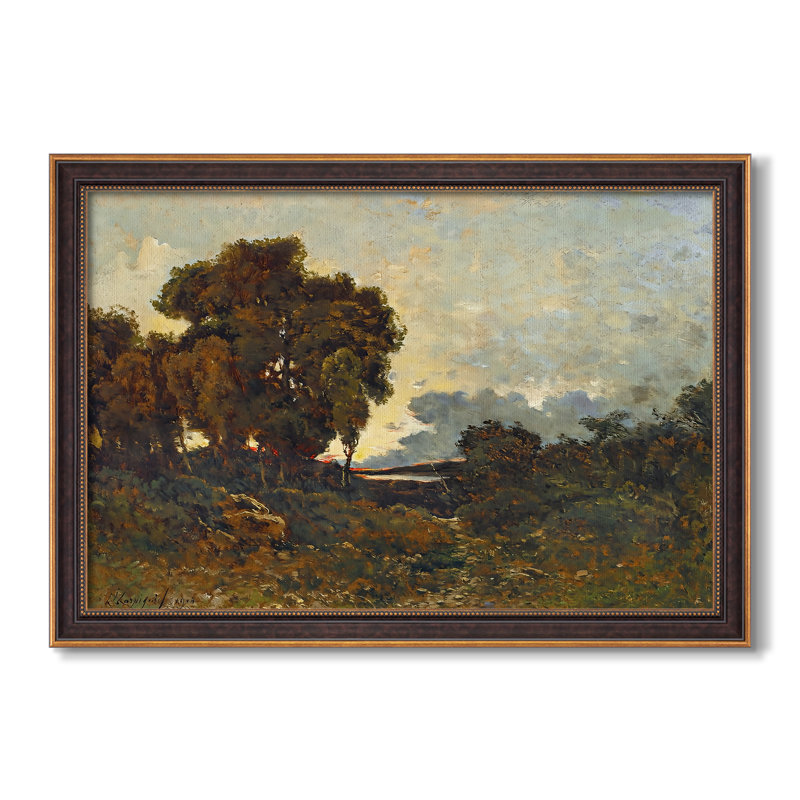 Coucher de soleil sur l'Allier (Soleil couchant sur l'Allier), 1904 - Henri Harpignies - Toile encadrée sur mesure