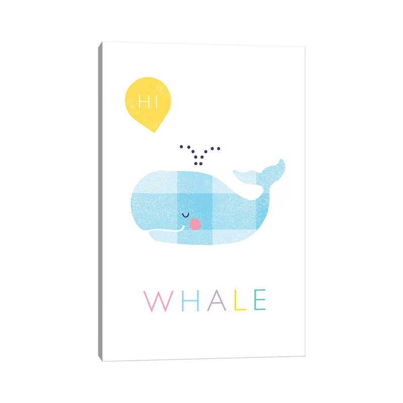 W Is For Whale by PaperPaintPixels - Wrapped Canvas Painting, 101.6cm H x 66.04cm W x 1.91cm D