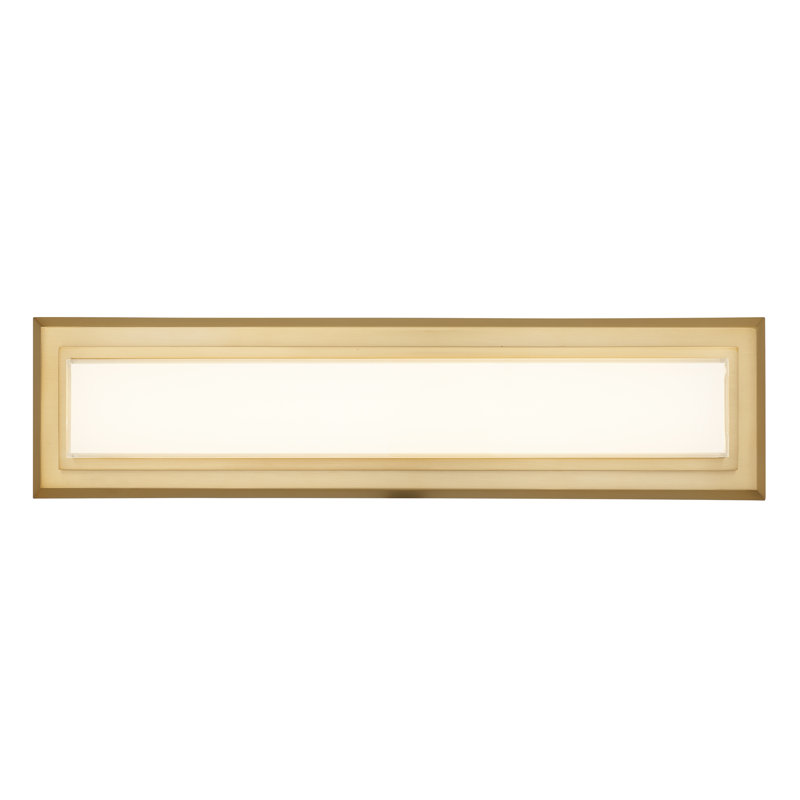 18" Antique Brass Bathroom Vanity Light Bar With Integrated LED, 3.38" H x 18" W x 2" D, Antique Brass, 1360 Lumens
