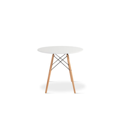 Maliah Beech Round Solid Wood Base Dining Table